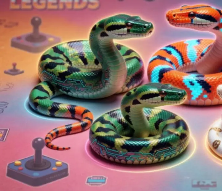 Profils de serpents colorés avec différents skins et tailles importantes
